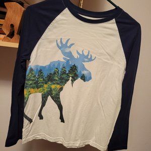 Rumi & Ryder white t-shirt with moose image